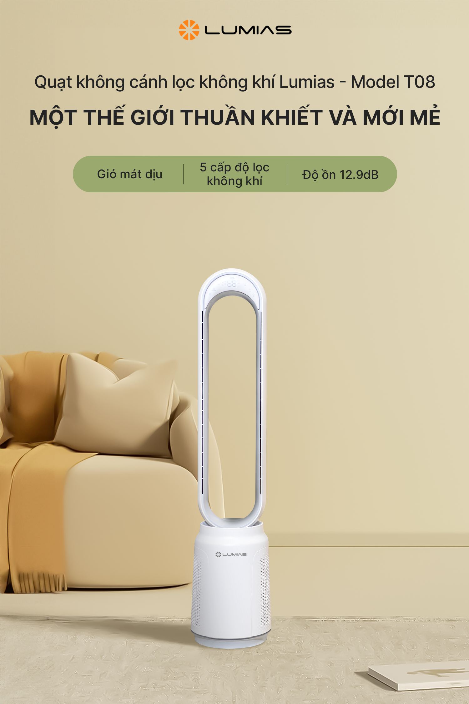 Đặc điểm quạt không cánh Lumias T08