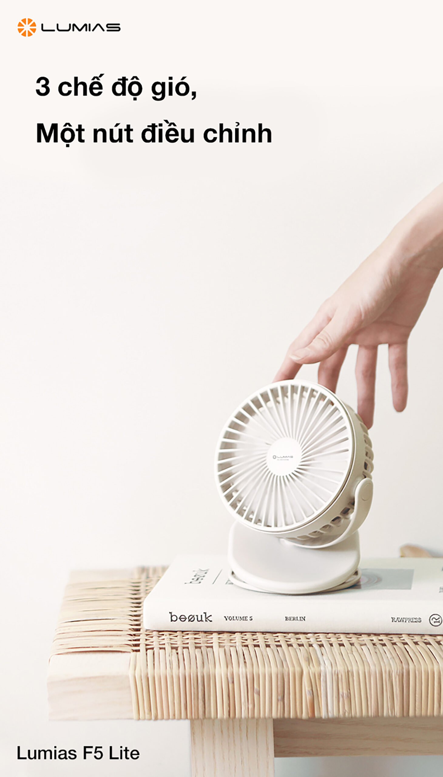 Đặc điểm quạt mini tích điện Lumias F5 Lite