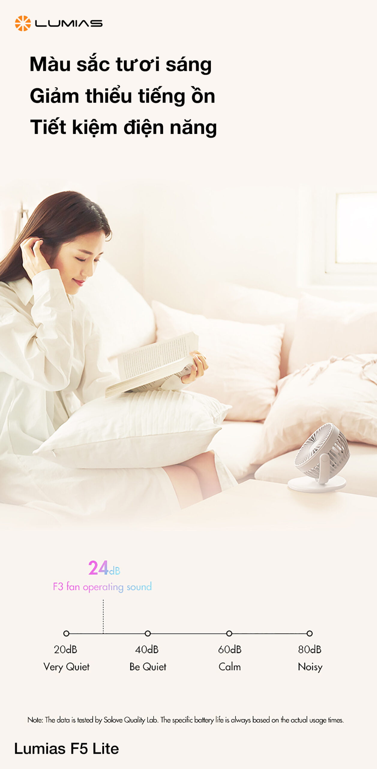 Đặc điểm quạt mini tích điện Lumias F5 Lite