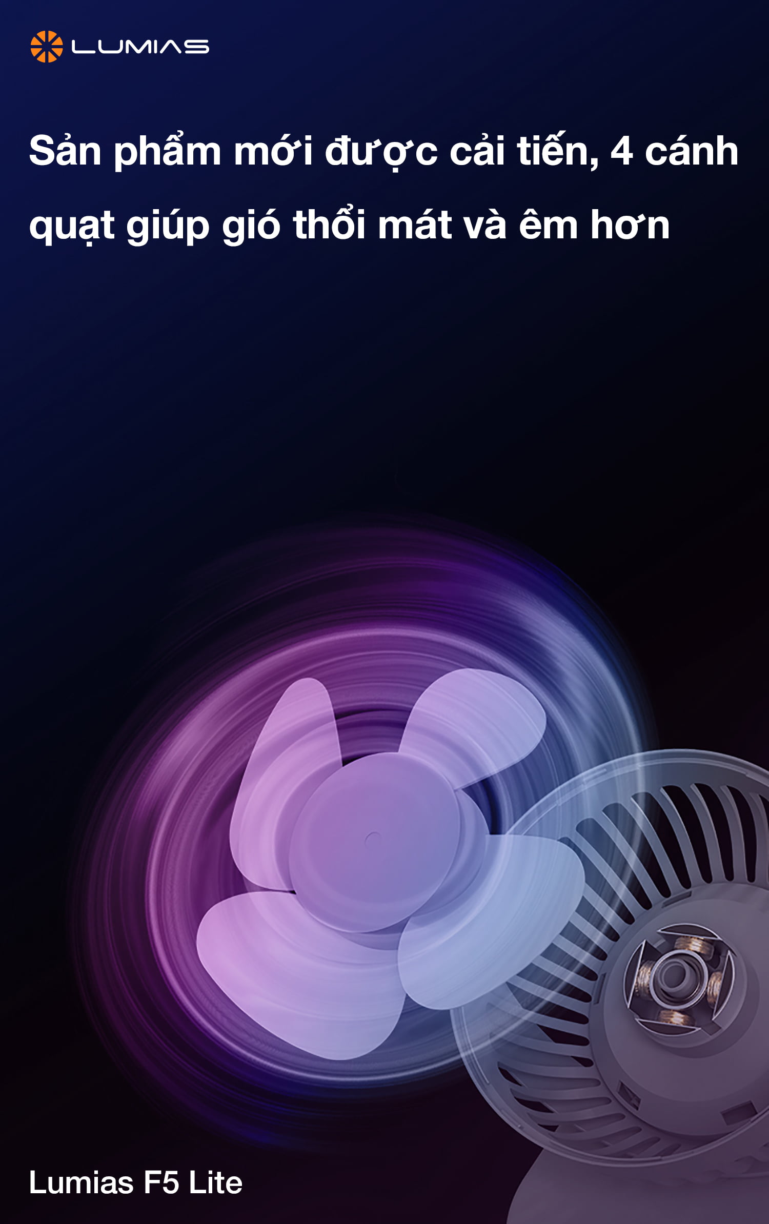Đặc điểm quạt mini tích điện Lumias F5 Lite