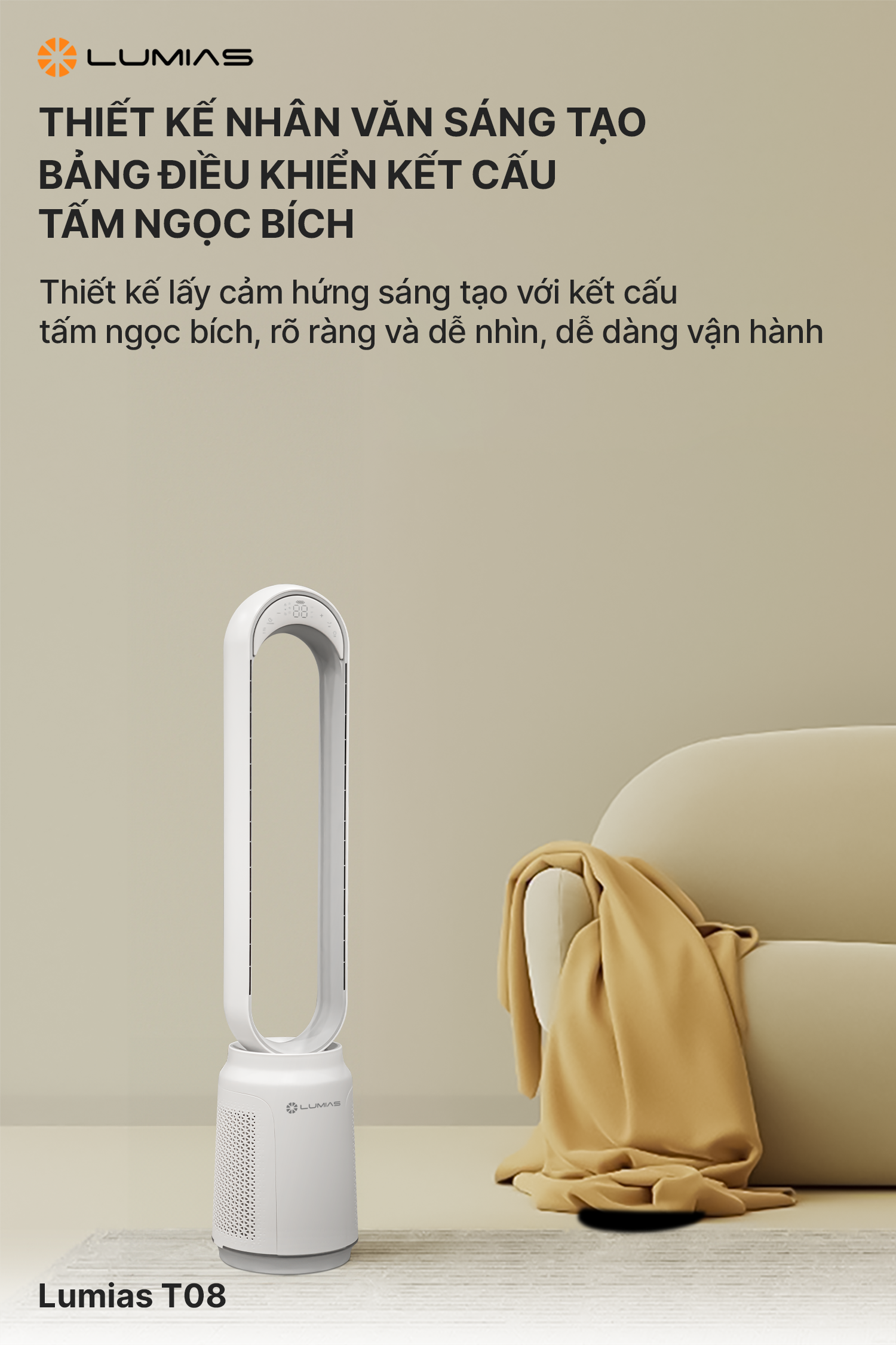 Đặc điểm quạt không cánh Lumias T08