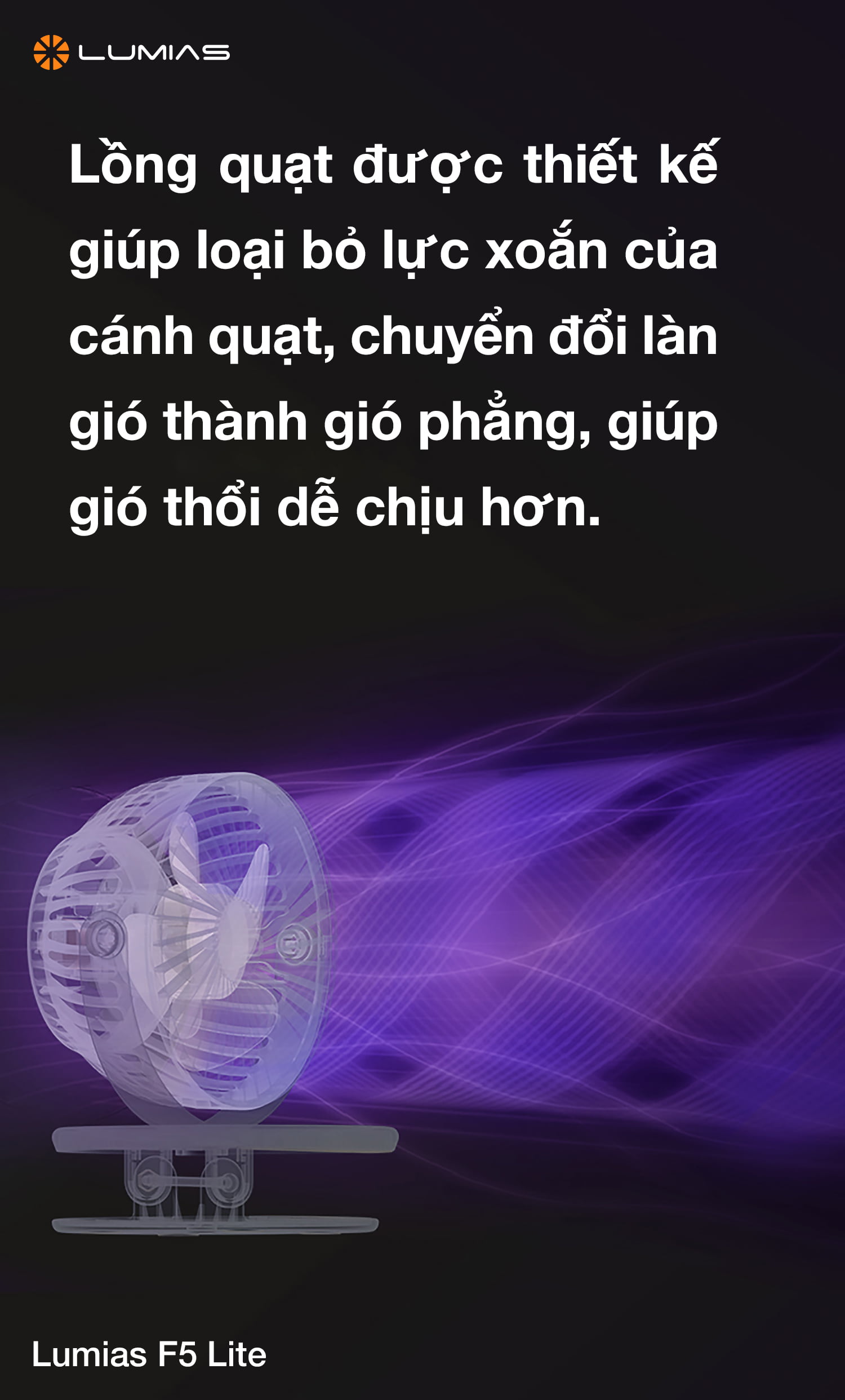 Đặc điểm quạt mini tích điện Lumias F5 Lite