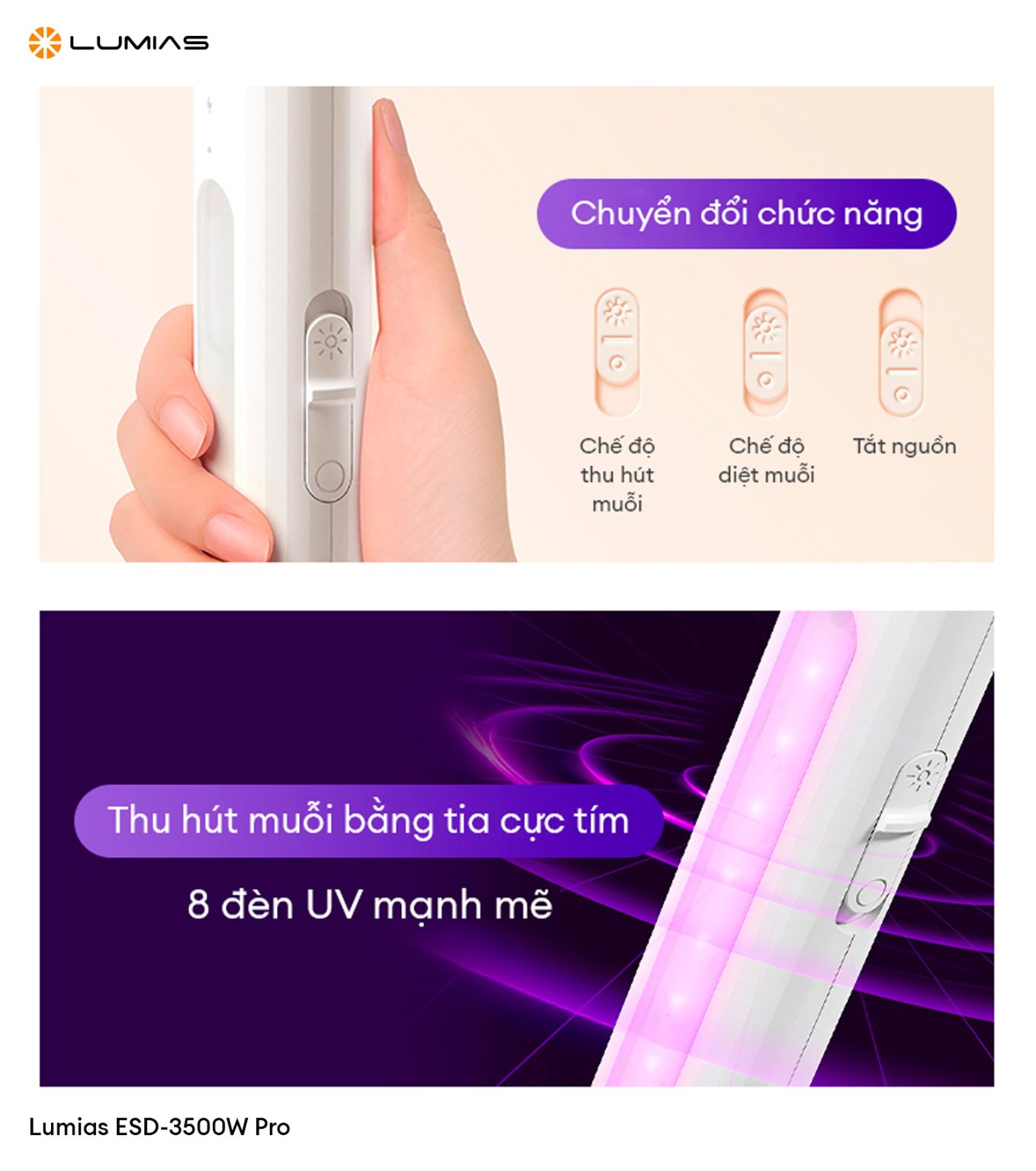 Thu hút muỗi bằng tia cực tím